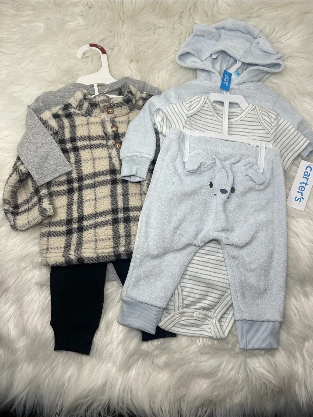NWT Carter’s Baby Boy 6M 2 Outfit Bundle – Sherpa & Bear Terry Set